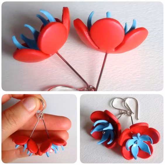 Örhängen - blommor på pinnar