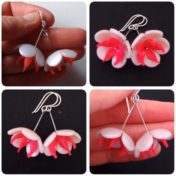 Örhängen - blommor på pinnar