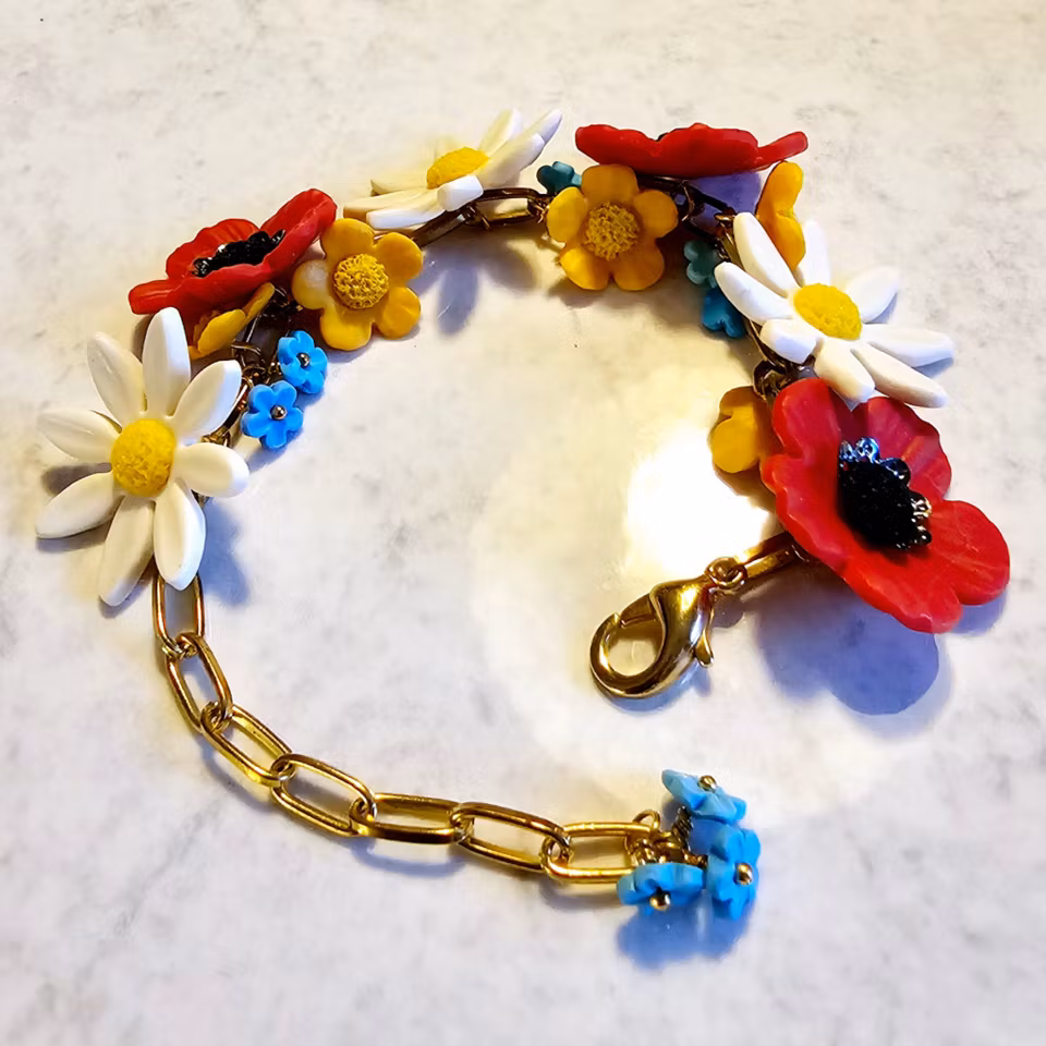 Blomarmband - med sommarblommor