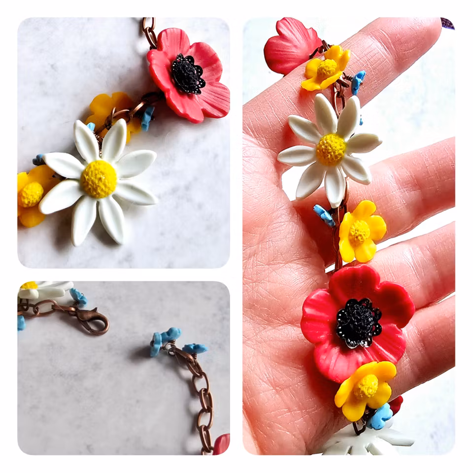 Blomarmband - med sommarblommor