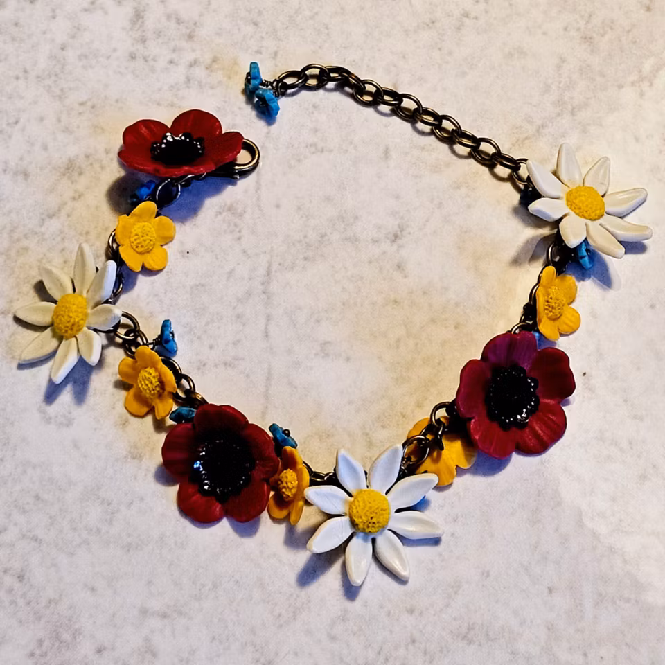 Blomarmband - med sommarblommor