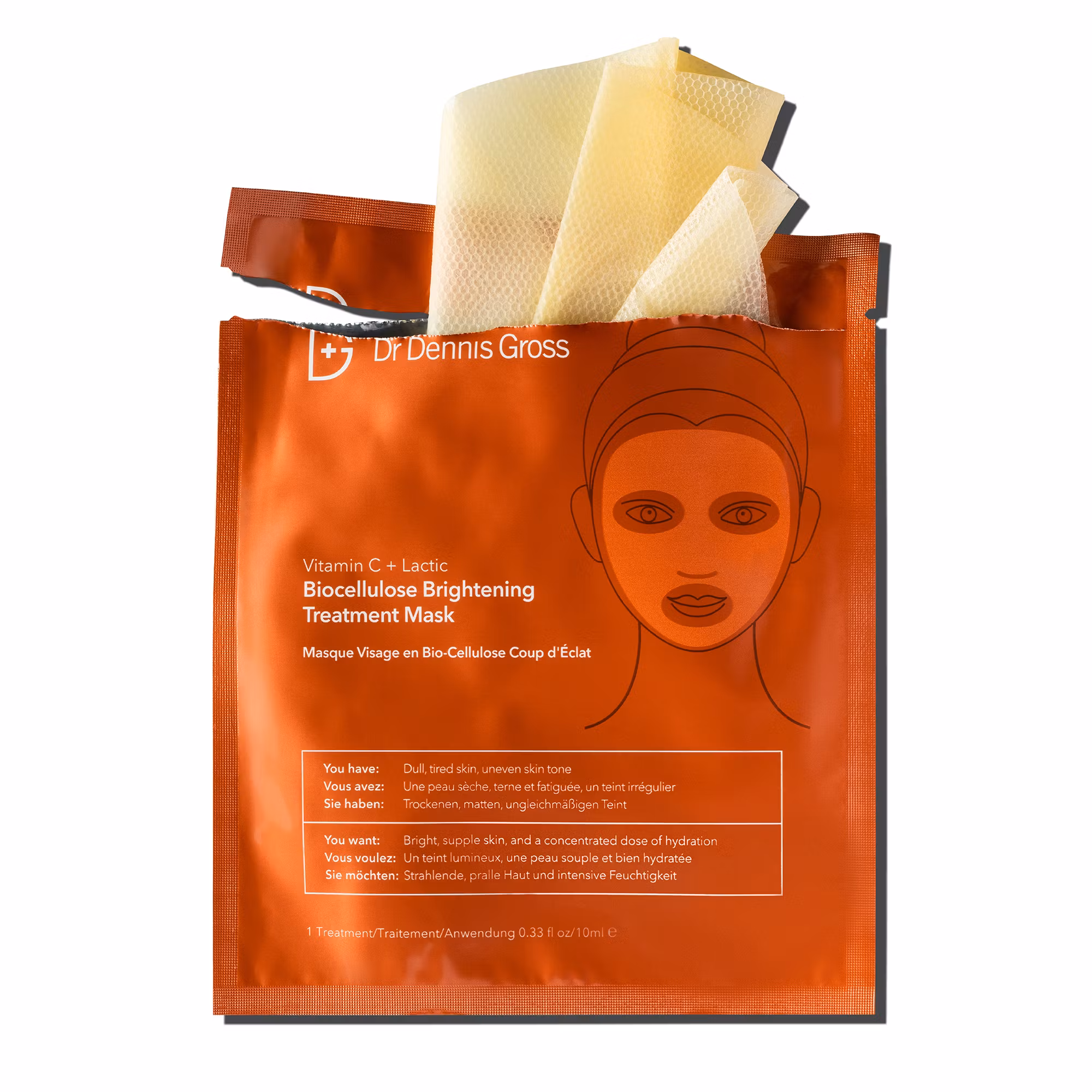 Vitamin C Lactic Biocellulose Brightening Treatment Mask 1stk