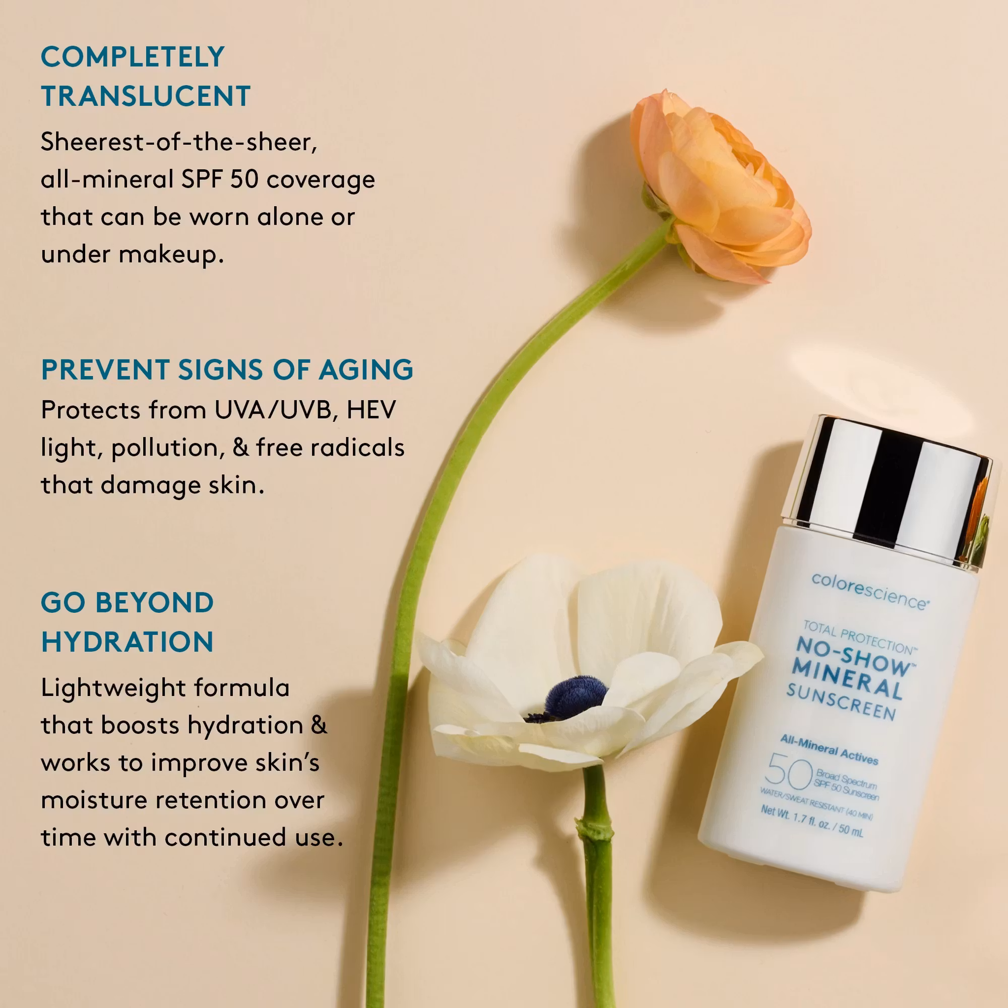 Colorescience No-Show Mineral Sunscreen SPF50