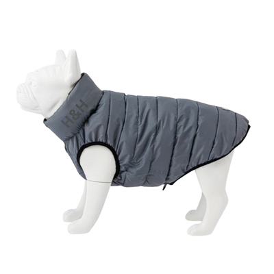 Hugo & Hudson Black and Grey vendbar boble jakke str. XS30