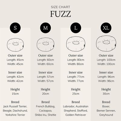 Hundeseng FUZZ S Light Grey 45x45x15cm. District 70