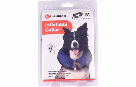 Oppblåsbar halskrage til hund M