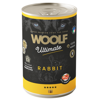 Woolf boksemat til hund Kanin med tomat 400gr