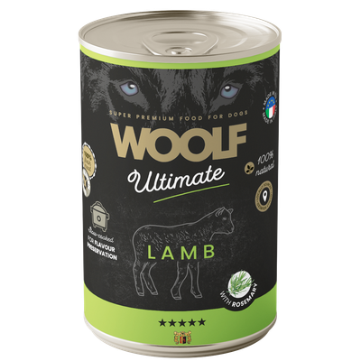 Woolf boksemat til hund lam med rosmarin 400gr