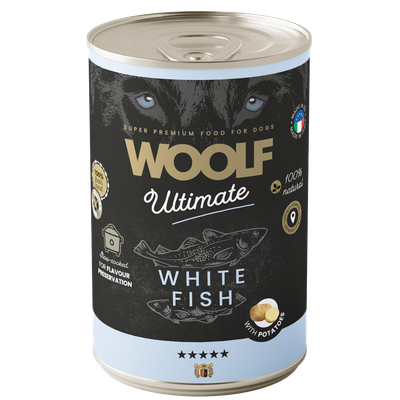 Woolf boksemat til hund hvit fisk med potet 400gr