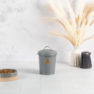 Scruffs Cantina 2L Steel Storage Pet Treat Canister 16x14cm dark grey