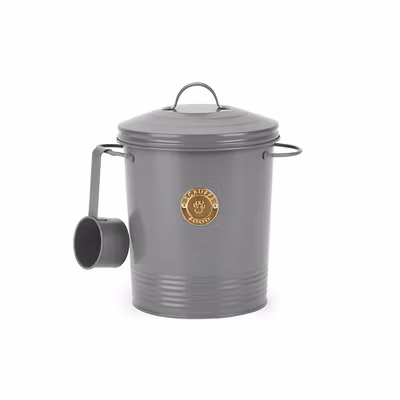 Scruffs Cantina 4L Steel Storage Pet Treat Canister 20x17cm dark grey