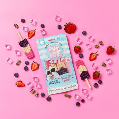 Pup Ice Rocket Lollies 2pk 90g Jordbær & Blåbær