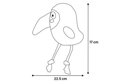 Hundeleke Saffia Bird med tau Black 22.5cm L x 6.5cm W x 17cm H