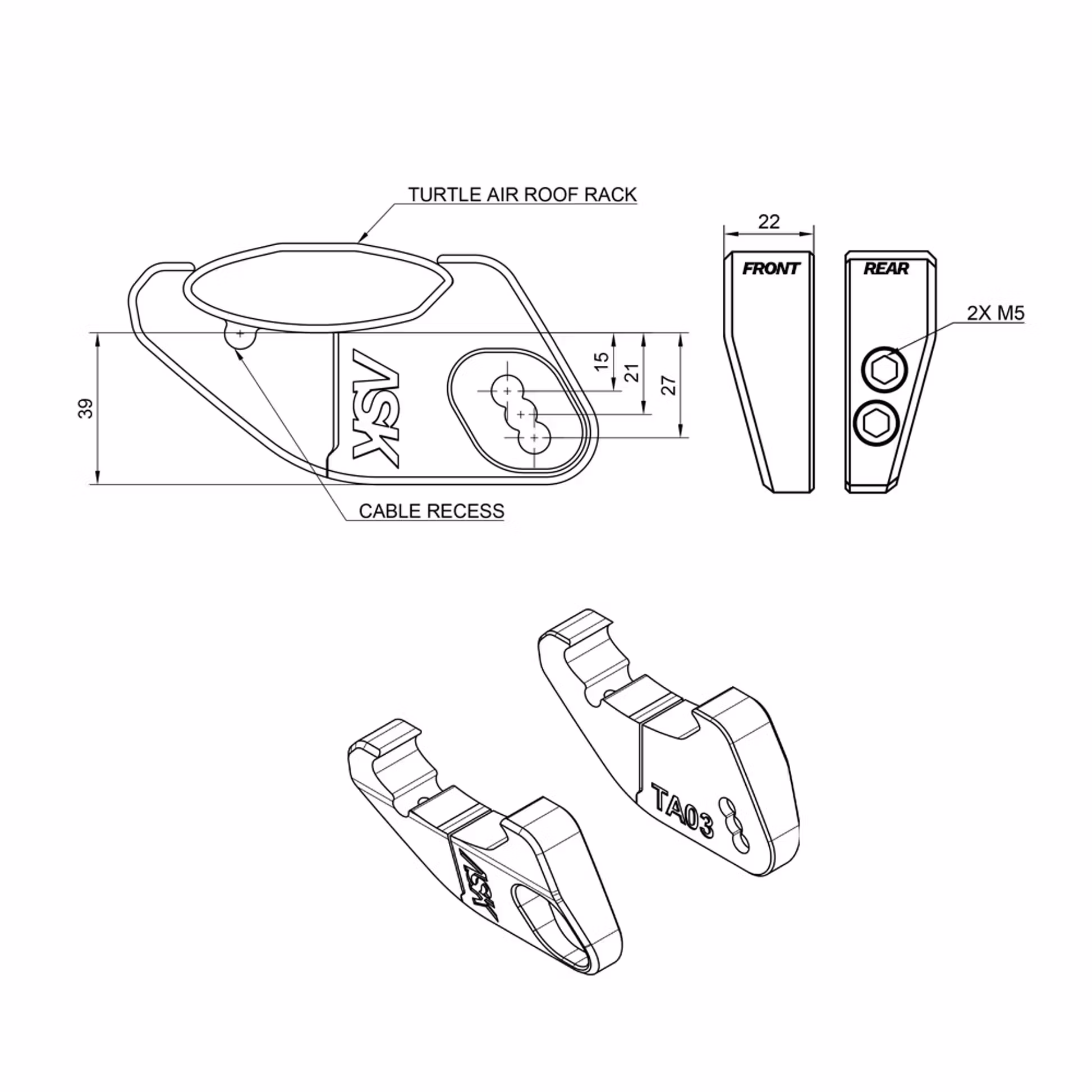 LED-rampsfäste för Turtle Air