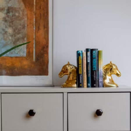 Equestrian Bookends Horse Brass