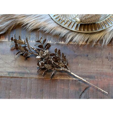 Fleur Gren med blad & glitter