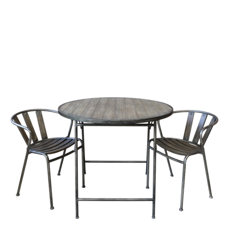 Factory Café-set med 2 stolar och 1 bord