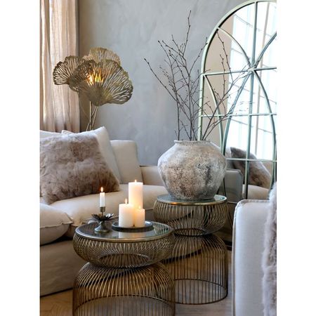 Golvlampa med löv