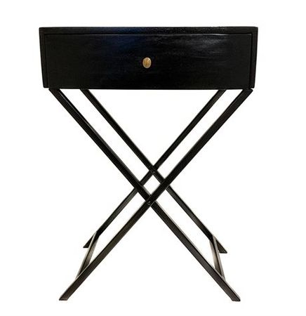 Bedside Table Cross Black 70 CM (Kontinental)