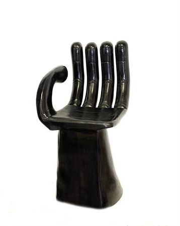 Hand chair alum raw black