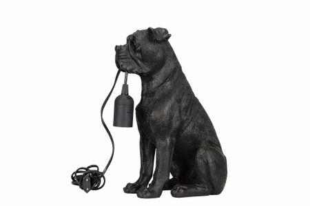 Bordslampa Hund Svart/Brun Poly