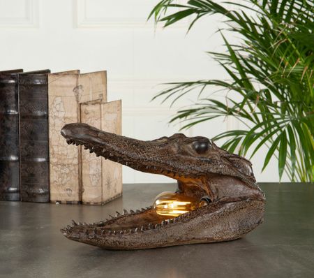 Lampa Krokodil Brun Poly
