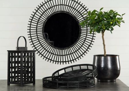 Spegel Moon Bambu Svart