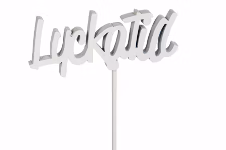Lycka Till Pinne Vit 6cm