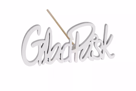Glad Påsk Stick Vit