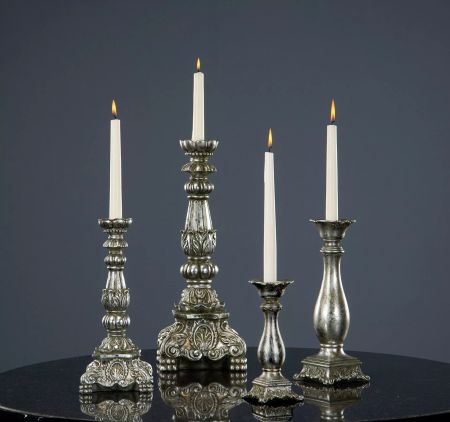 Ljusstake Enya Antik Silver Poly