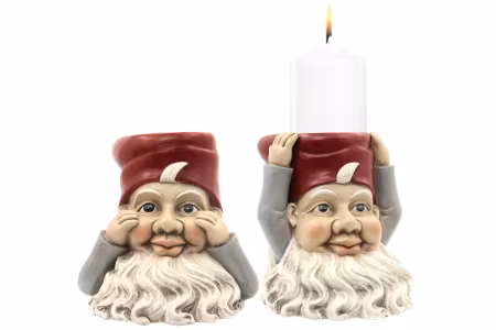 Ljusstake Tomte Blockljus Mix Poly