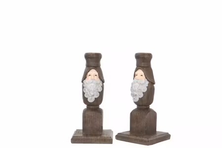 Ljusstake Tomte Natur Poly