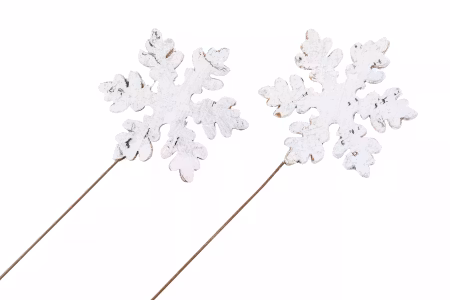 Näver Snöflinga Stick Vit