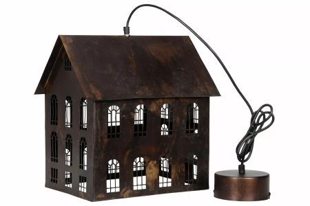 Taklampa Hus Antik Brun