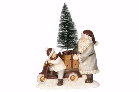 Tomte med Gran Led Poly