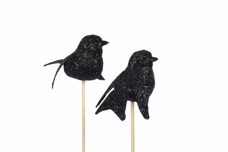 Fågel Stick Glitter Svart