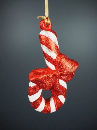 Candy cane red/gold bow