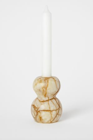 Jasper marble candle holder 2ball
