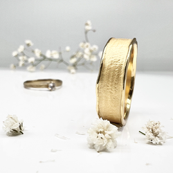 Misty Forest "Sky" Mens Ring - 18K Naturligt Vitguld