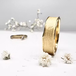 Misty Forest "Sky" Mens Ring - 18K Natural White Gold