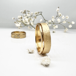 Misty Forest "Tree" Mens Ring - 18K Natural White Gold