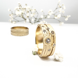 Misty Forest "Lightning" Ring - 18K Natural White Gold