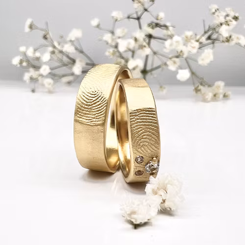 Misty Forest "Print" Mens Ring - 18K Natural White Gold