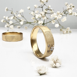 Misty Forest "Print" Ring - 18K Naturligt Vitguld