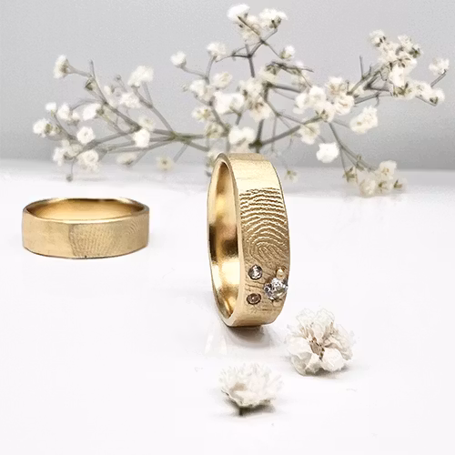 Misty Forest "Print" Ring - 18K Naturligt Vitguld