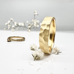 Misty Forest "Hill" Mens Ring - 18K Naturligt Vitguld