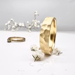 Misty Forest "Hill" Mens Ring - 18K Naturligt Vitguld