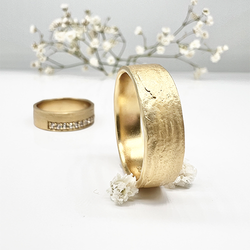 Misty Forest "Organic" Mens Ring - 18K Naturligt Vitguld