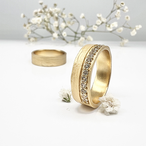Misty Forest "Crown" Ring - 18K Natural White Gold