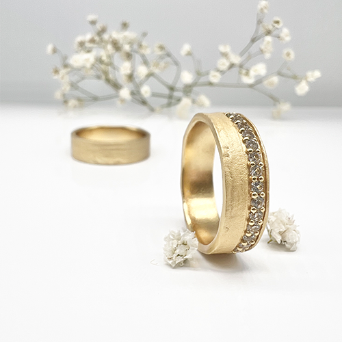 Misty Forest "Crown" Ring - 18K Natural White Gold